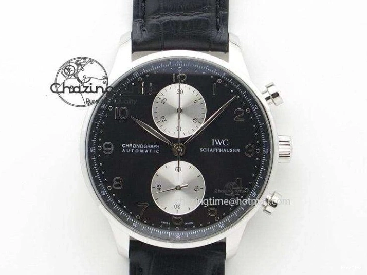 MIROTIME 0127 Effortless Portuguese IW544404 SS White Dial On Black Leather Strap A 7257